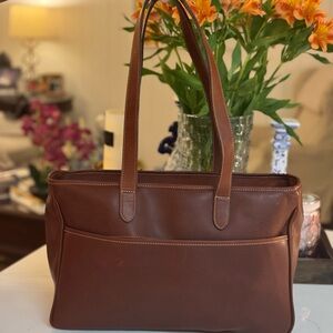 🤎 LEVENGER MADE IN ENGLAND BROWN LEATHER TOTE BAG!